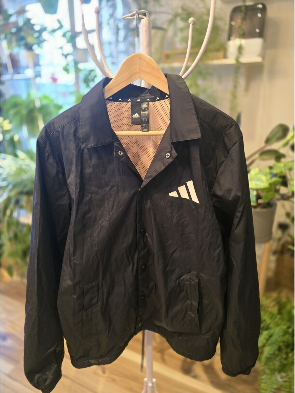 adidas Jacket Mens Large Black The Pack Coaches Windbreaker Bold Back Graphics